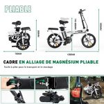 Vélo Électrique pliant - HITWAY BK5 - Blanc – Image 3