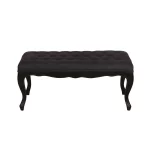 Banc ottoman en hévéa noir et tissu anthracite - Gaspard – Image 3