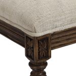 Pouf en frêne et en tissu mastic grisé - Édouard – Image 7