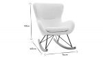 Rocking chair scandinave en tissu effet peau de mouton blanc, métal noir et bois clair ESKUA – Image 7